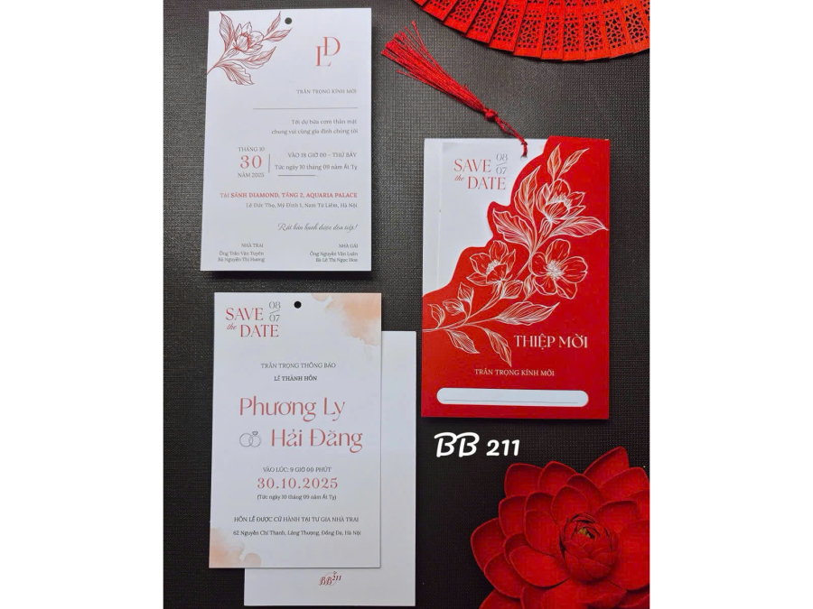 Thiệp đỏ phong bì - BB211