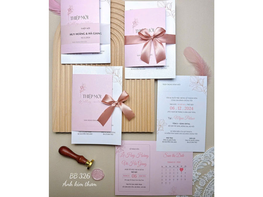 Thiệp Trắng Hồng - BB326