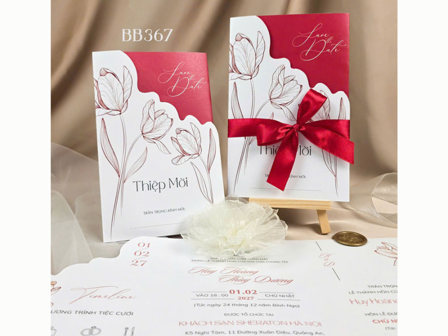 Thiệp Đỏ Hoa - BB367