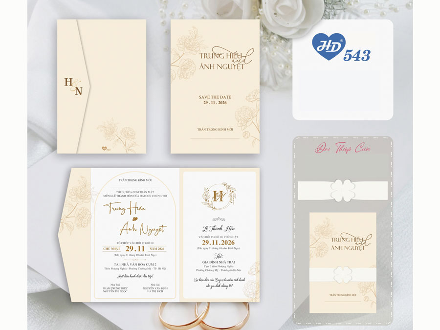 Thiệp Be Vàng - HD543