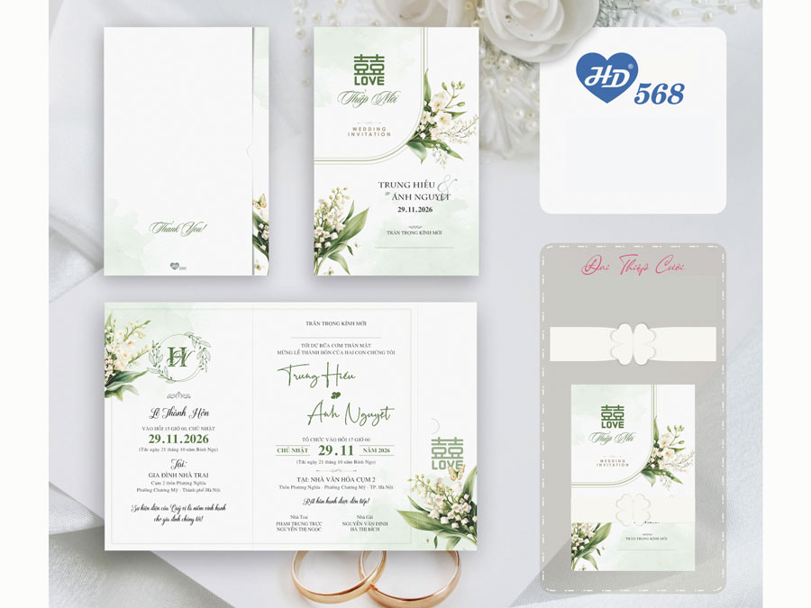 Thiệp Linh Lan Trắng - HD568
